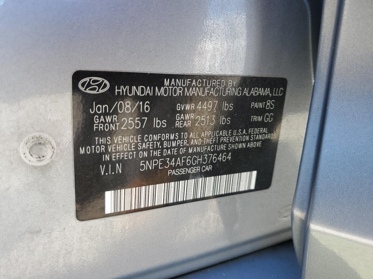 5NPE34AF6GH376464 2016 Hyundai Sonata Sport