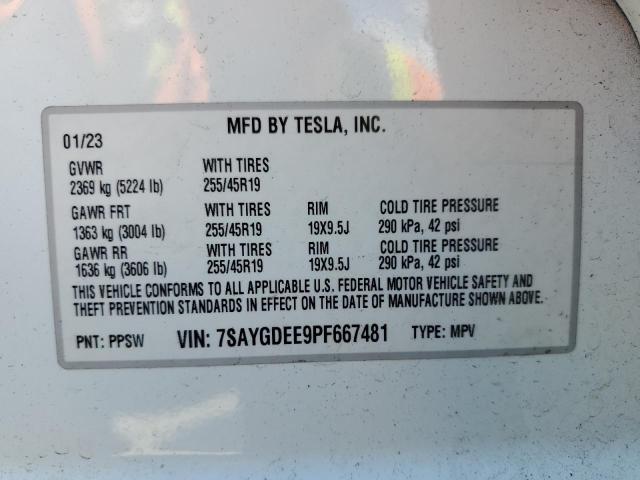 7SAYGDEE9PF667481 2023 TESLA MODEL Y - Image 13