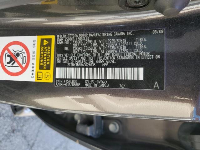 2010 Lexus Rx 350 VIN: 2T2BK1BA5AC024635 Lot: 57823784