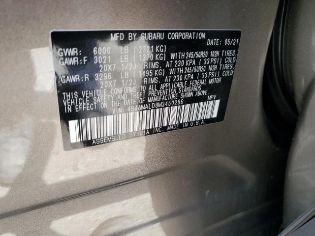 4S4WMALD8M3450286 2021 Subaru Ascent Limited