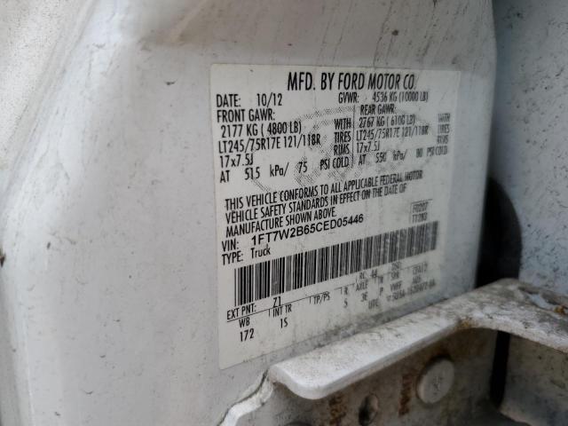 2012 Ford F250 Super Duty VIN: 1FT7W2B65CED05446 Lot: 57062824