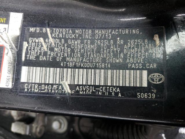 VIN 4T1BF1FK0DU715814 2013 Toyota Camry, L no.12