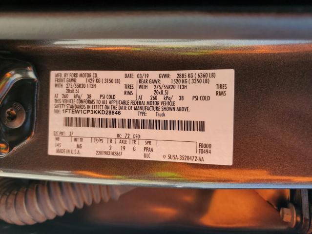 2019 Ford F150 Supercrew VIN: 1FTEW1CP3KKD28846 Lot: 58974904