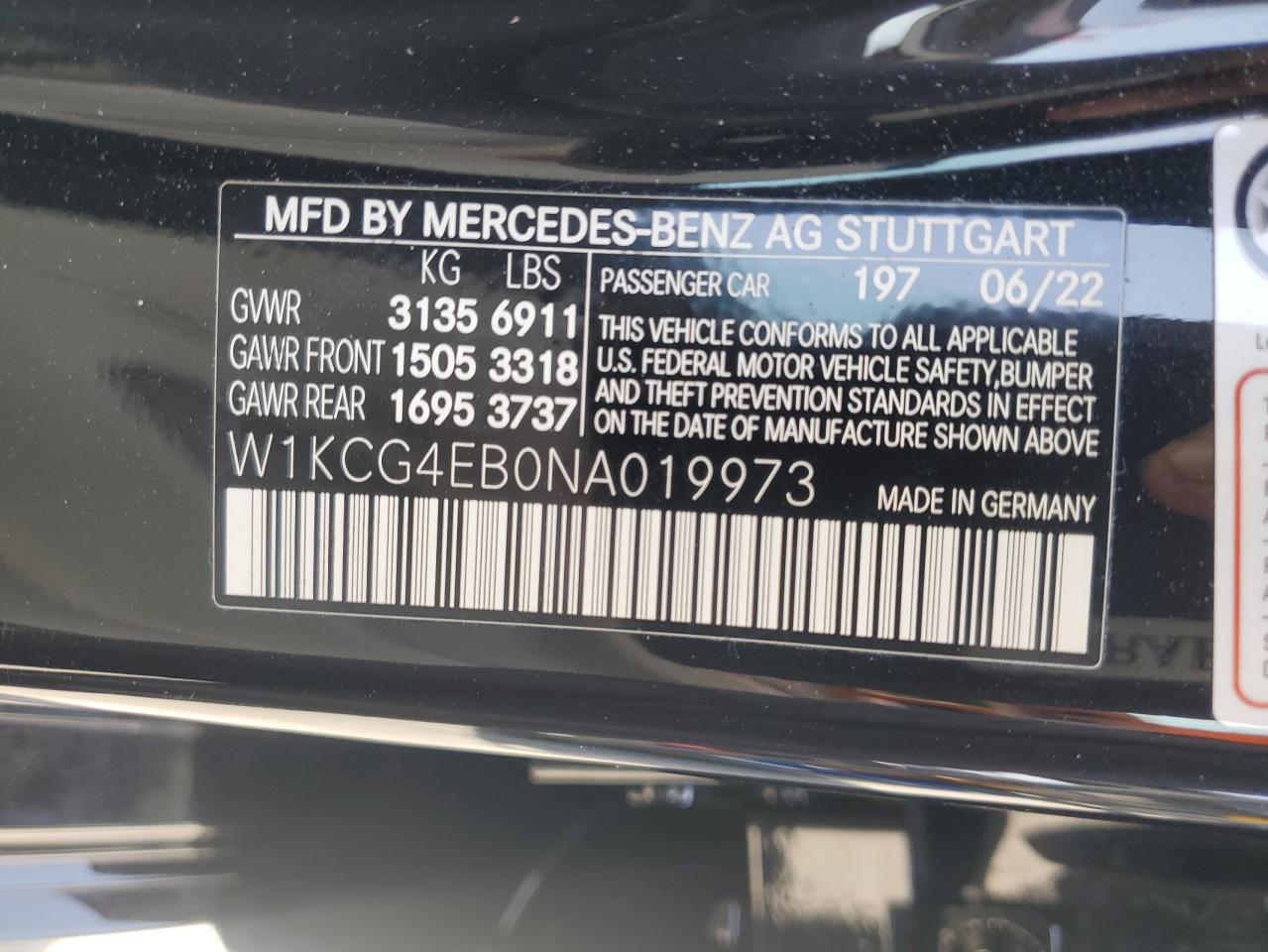 W1KCG4EB0NA019973 2022 Mercedes-Benz Eqs Sedan 580 4Matic