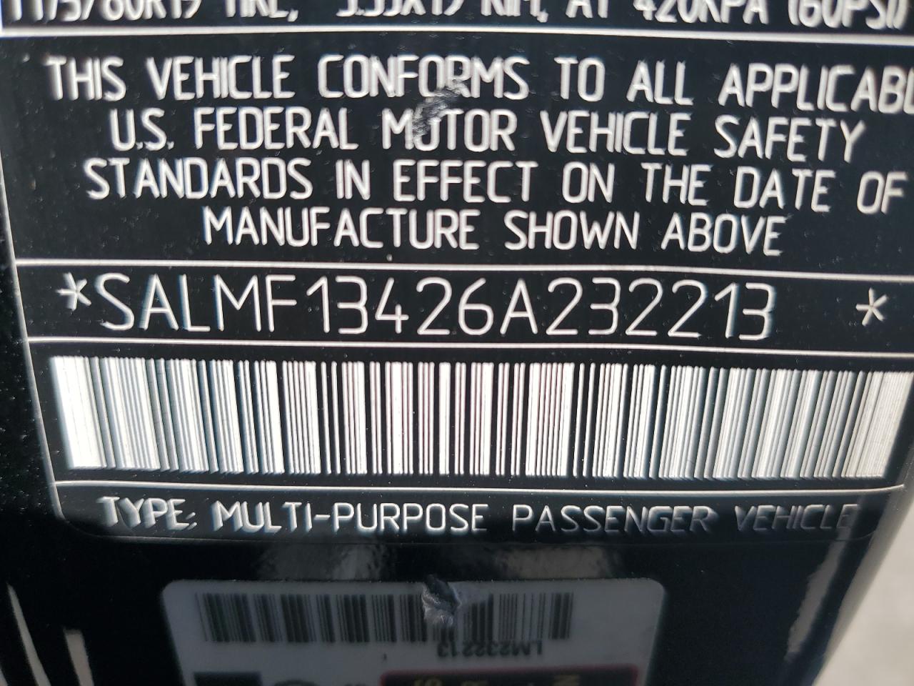 SALMF13426A232213 2006 Land Rover Range Rover Supercharged