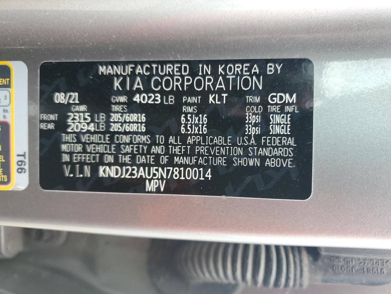 KNDJ23AU5N7810014 2022 Kia Soul Lx