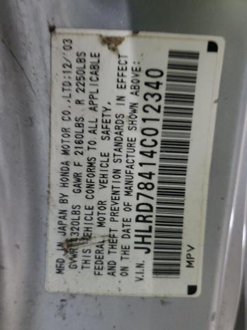 2004 Honda Cr-V Lx VIN: JHLRD78414C012340 Lot: 60095584