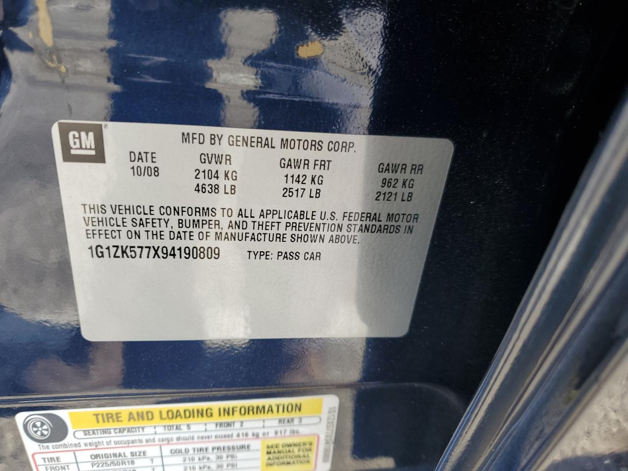 1G1ZK577X94190809 2009 Chevrolet Malibu Ltz