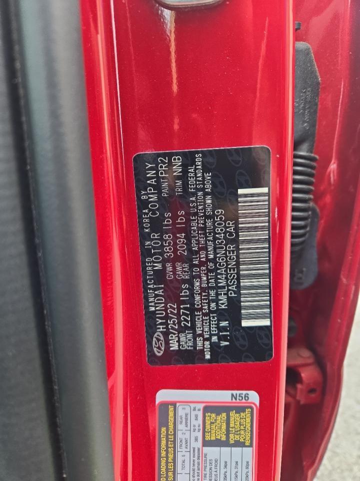 KMHLM4AG6NU348059 2022 Hyundai Elantra Sel