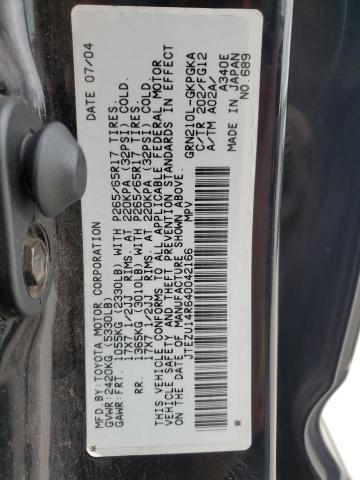 2004 Toyota 4Runner Sr5 VIN: JTEZU14R640042166 Lot: 57682484