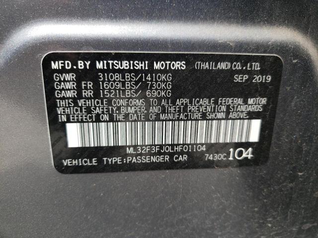 2020 Mitsubishi Mirage G4 Es VIN: ML32F3FJ0LHF01104 Lot: 58398514