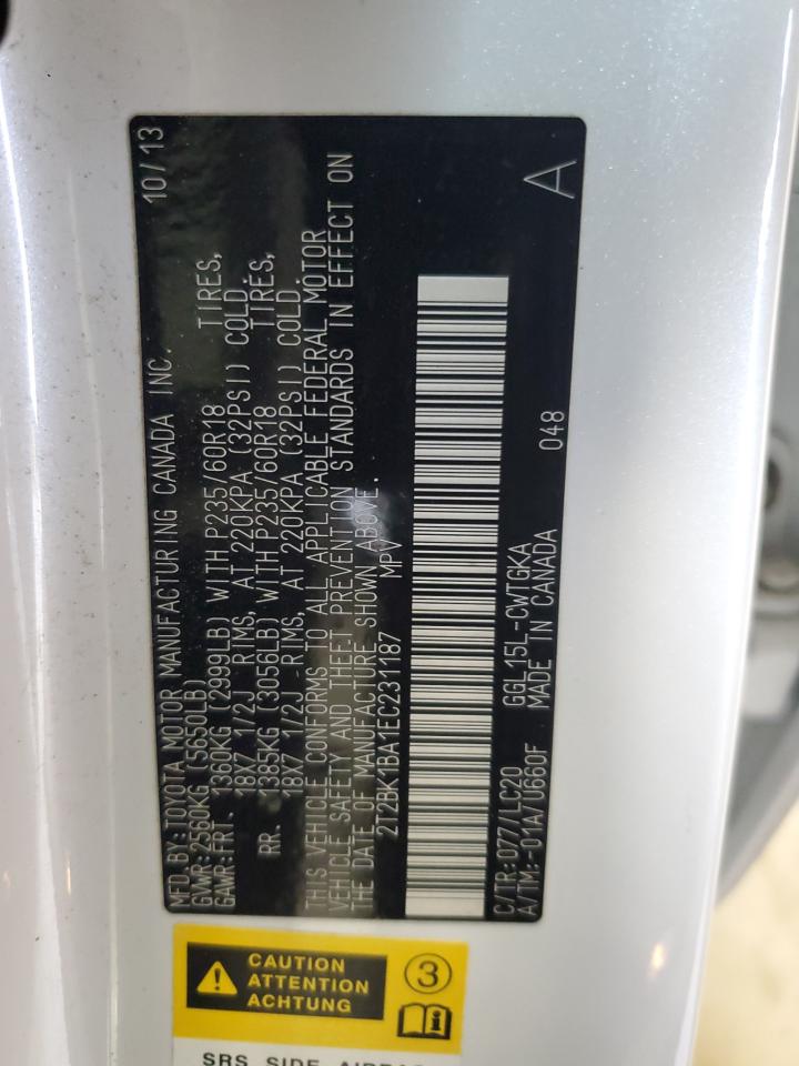 2T2BK1BA1EC231187 2014 Lexus Rx 350 Base