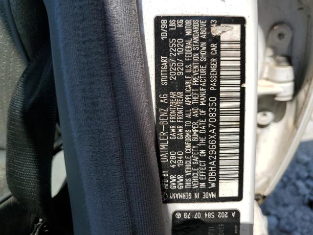 1999 Mercedes-Benz C 280 VIN: WDBHA29G6XA708350 Lot: 59005074