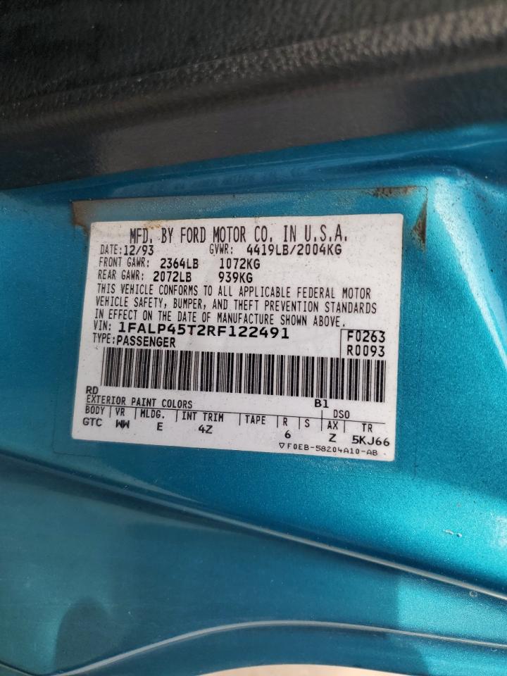 1FALP45T2RF122491 1994 Ford Mustang Gt