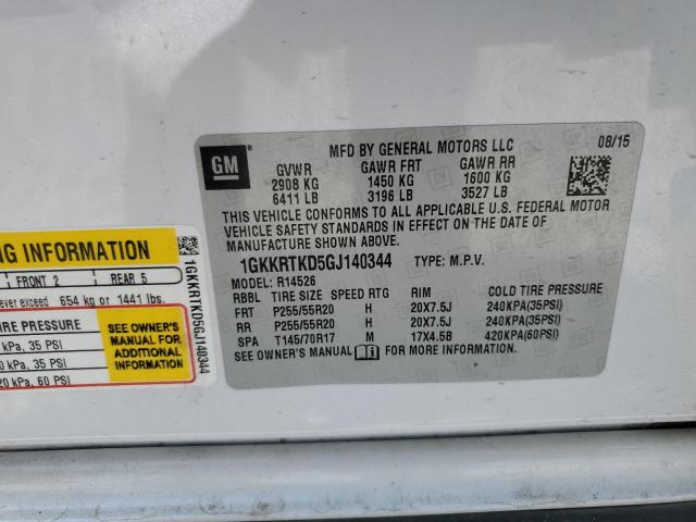 2016 GMC Acadia Denali VIN: 1GKKRTKD5GJ140344 Lot: 56295024