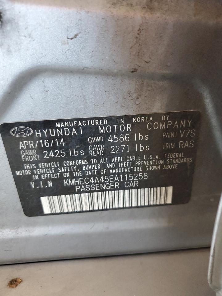 KMHEC4A45EA115258 2014 Hyundai Sonata Hybrid