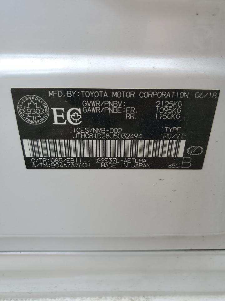 JTHC81D28J5032494 2018 Lexus Is 300