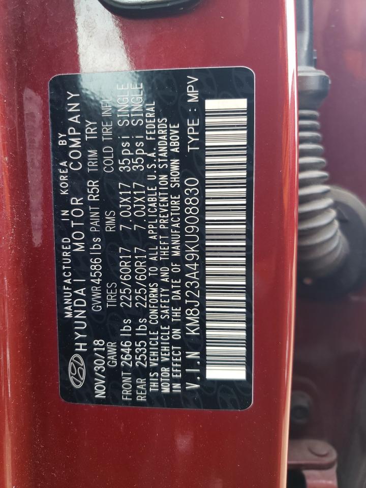 KM8J23A49KU908830 2019 Hyundai Tucson Se