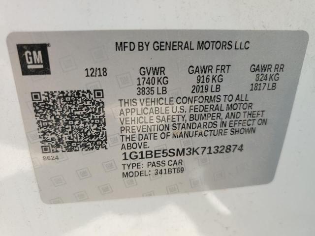 2019 Chevrolet Cruze Lt VIN: 1G1BE5SM3K7132874 Lot: 57454224