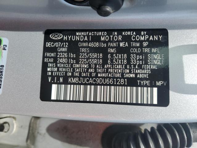 2013 Hyundai Tucson Gls VIN: KM8JUCAC9DU661281 Lot: 60214544