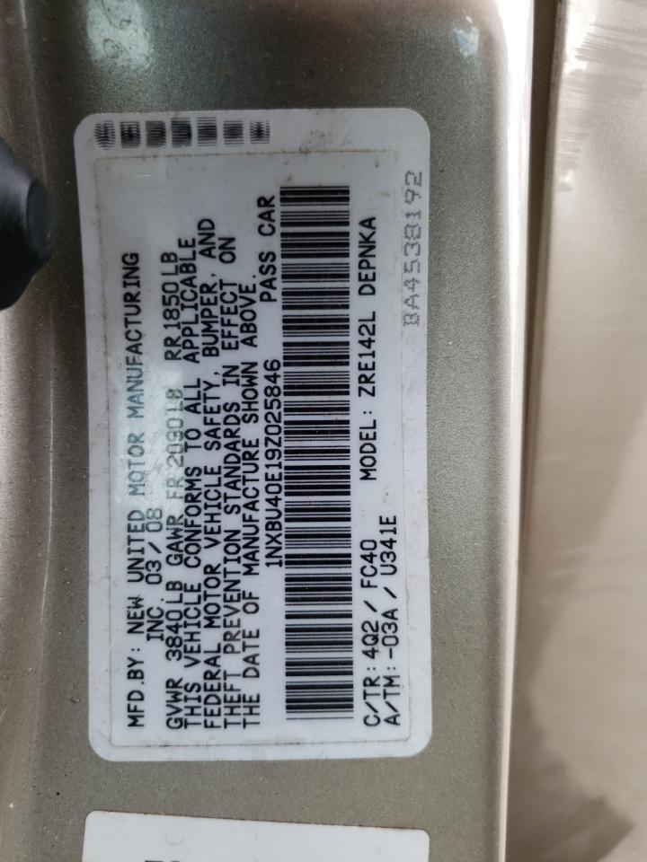 1NXBU40E19Z025846 2009 Toyota Corolla Base