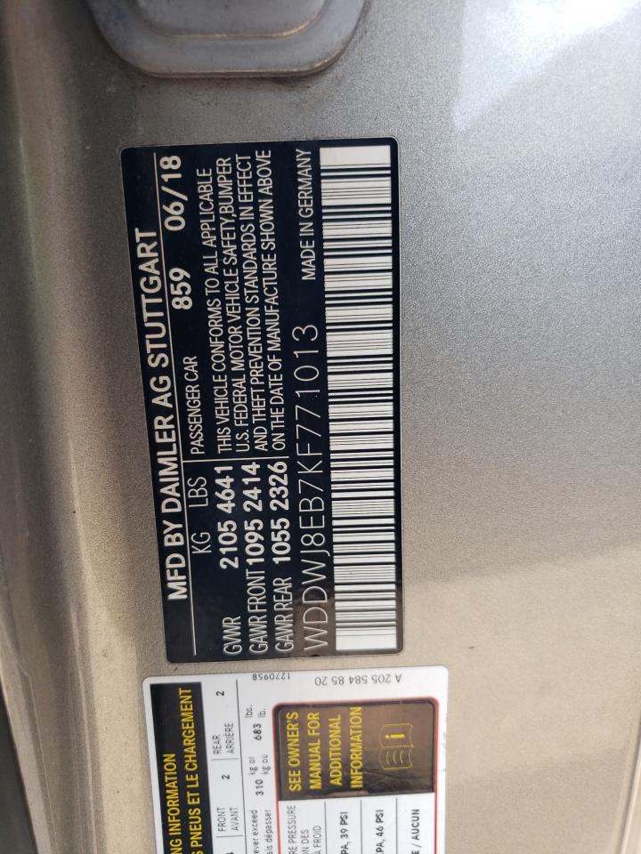 WDDWJ8EB7KF771013 2019 Mercedes-Benz C 300 4Matic