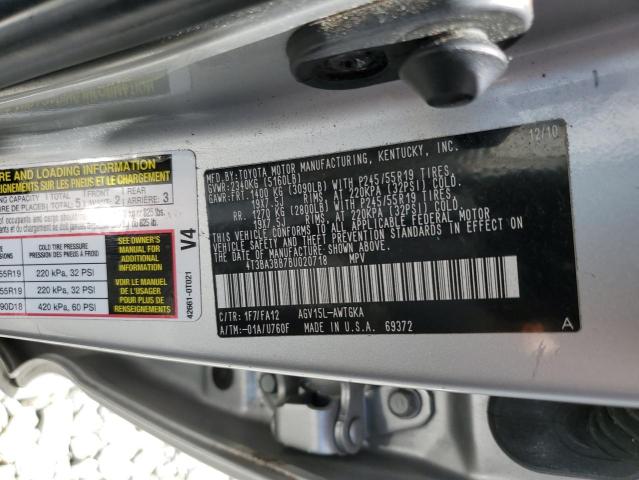 2011 Toyota Venza VIN: 4T3BA3BB7BU020718 Lot: 60094904