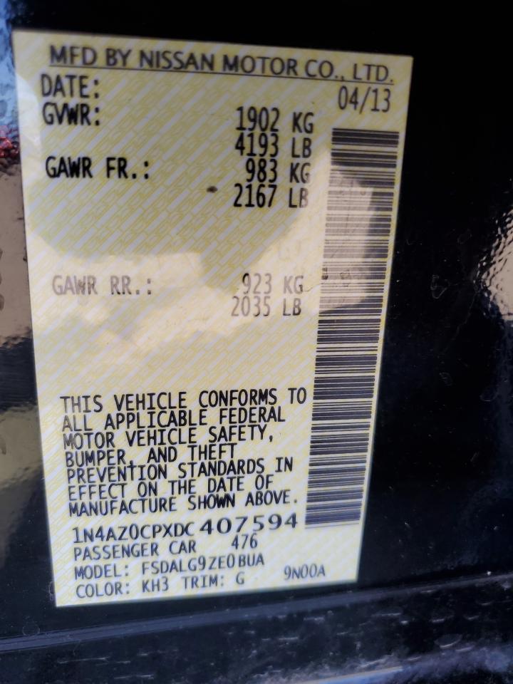 1N4AZ0CPXDC407594 2013 Nissan Leaf S