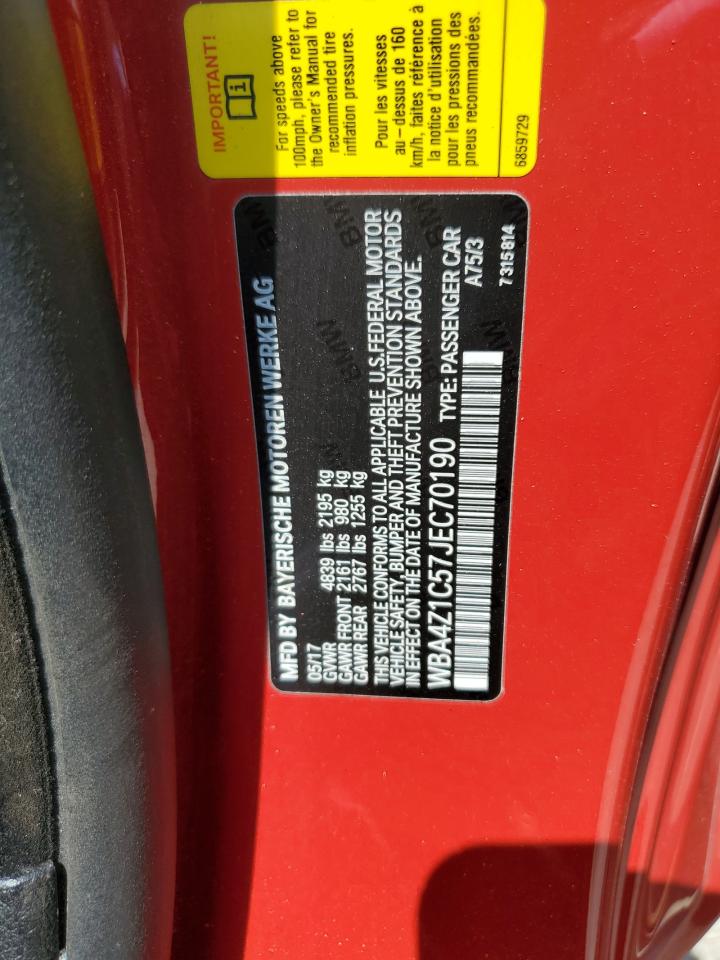 WBA4Z1C57JEC70190 2018 BMW 430I