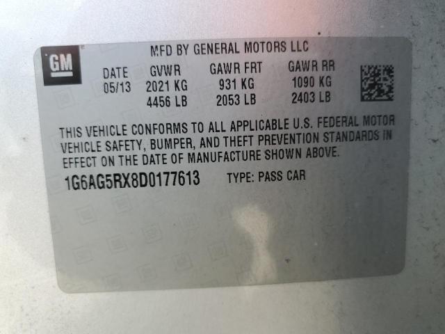 2013 Cadillac Ats VIN: 1G6AG5RX8D0177613 Lot: 57607134