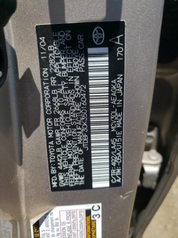 2005 Toyota Camry Le VIN: JTDBF30K350160472 Lot: 60709764