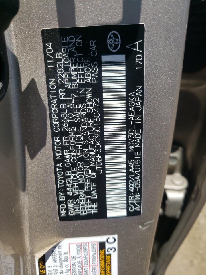 JTDBF30K350160472 2005 Toyota Camry Le