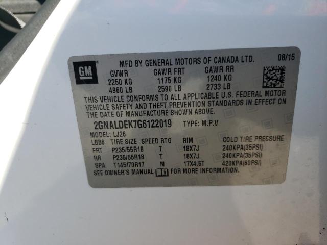 2016 CHEVROLET EQUINOX LT - 2GNALDEK7G6122019