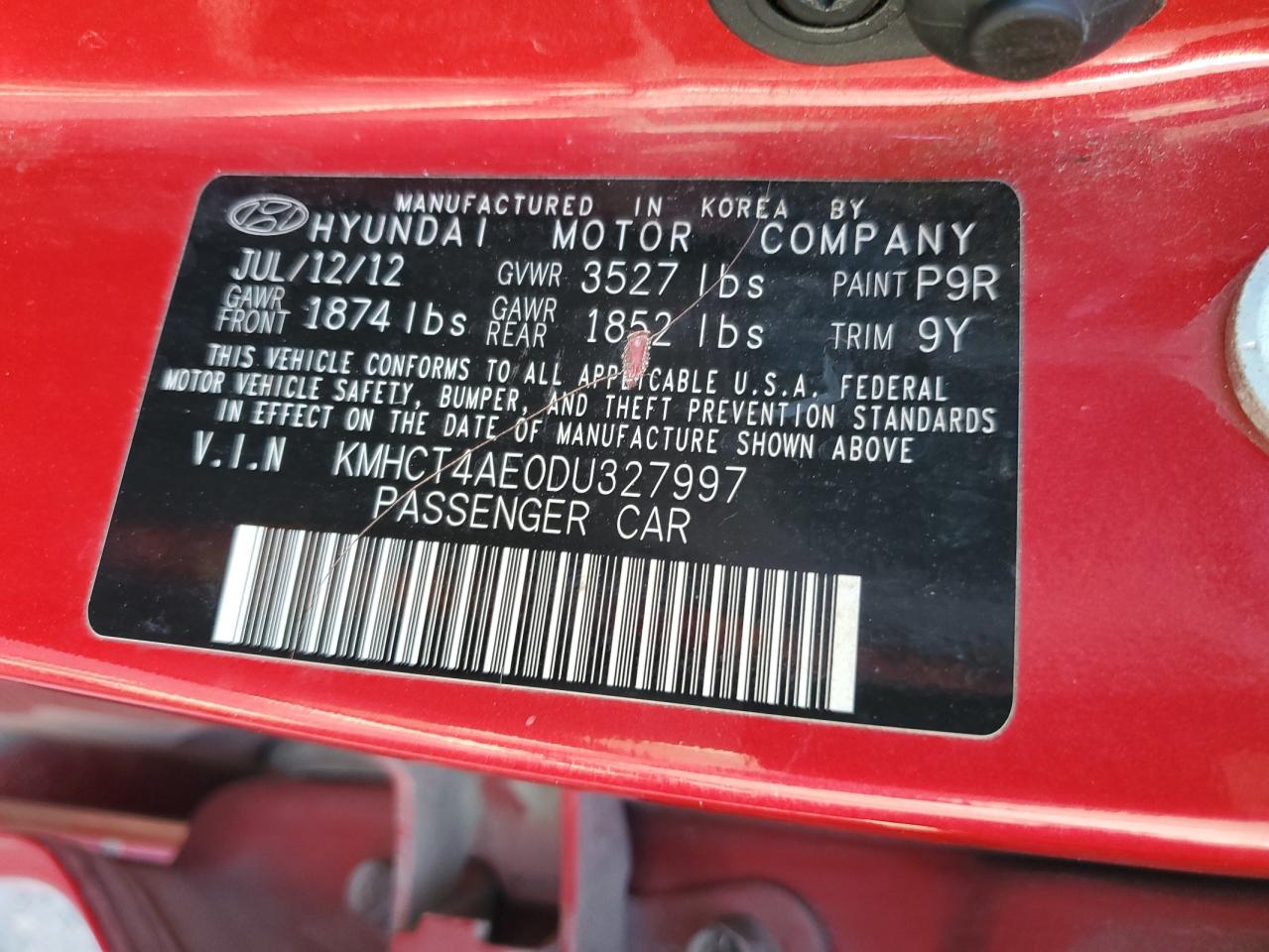 KMHCT4AE0DU327997 2013 Hyundai Accent Gls