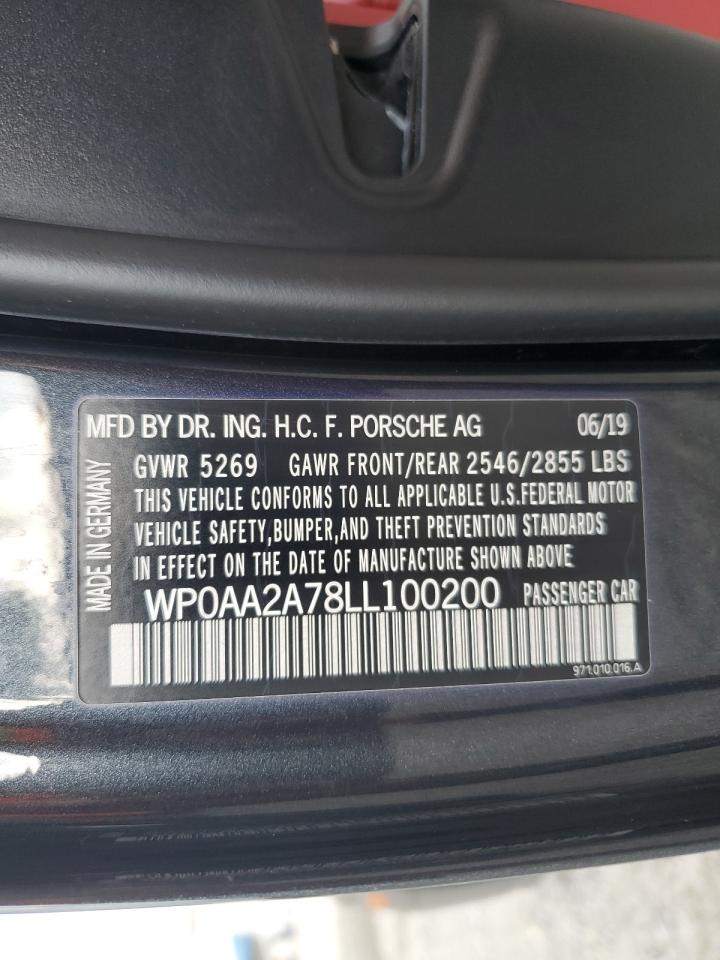 WP0AA2A78LL100200 2020 Porsche Panamera Base