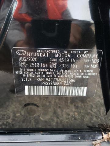 2021 Hyundai Sonata Hybrid VIN: KMHL54JJ7MA021596 Lot: 59465444