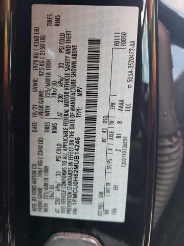 2021 Ford Escape Sel VIN: 1FMCU0H62MUB14246 Lot: 60634624