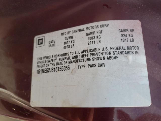 2001 Chevrolet Malibu Ls VIN: 1G1NE52J816155056 Lot: 60105194