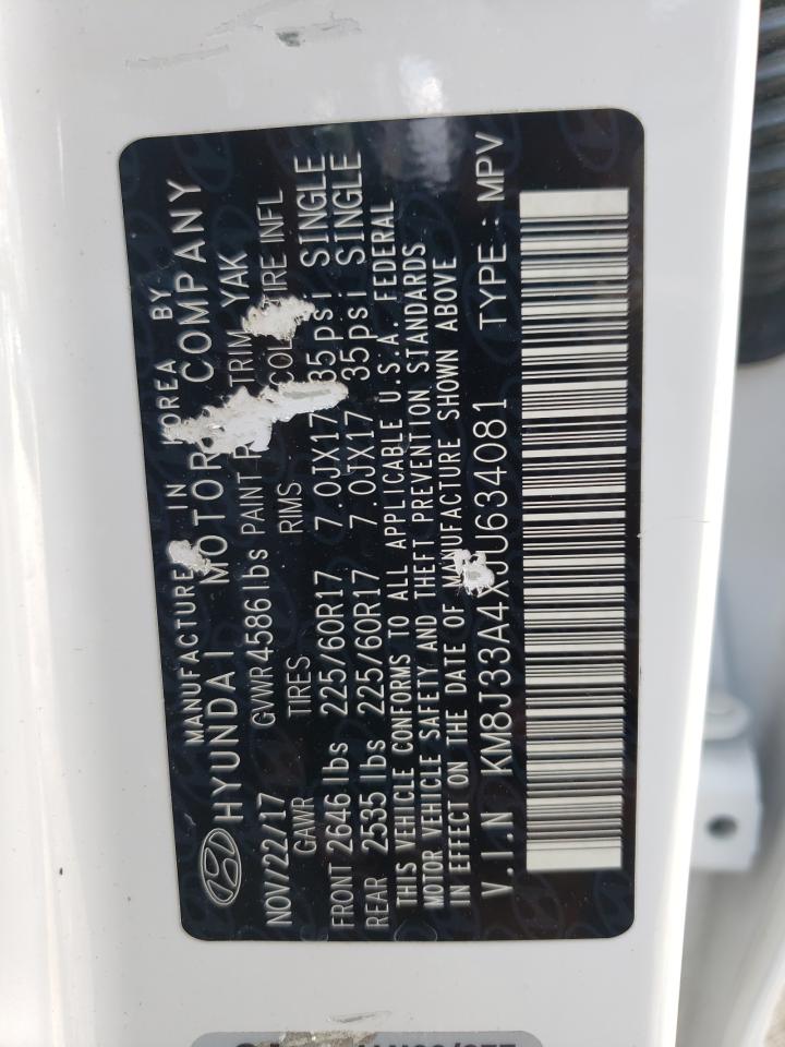 KM8J33A4XJU634081 2018 Hyundai Tucson Sel