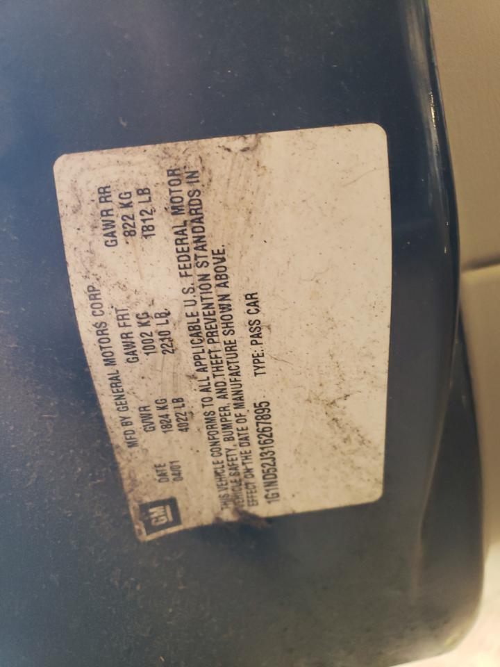 1G1ND52J316267895 2001 Chevrolet Malibu