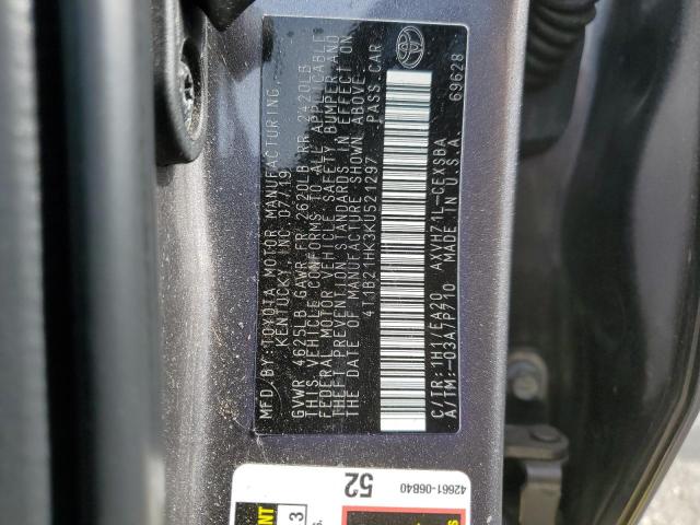 VIN 4T1B21HK3KU521297 2019 Toyota Camry, Hybrid no.12