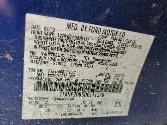 2013 Ford Taurus Se VIN: 1FAHP2D85DG111270 Lot: 58948364