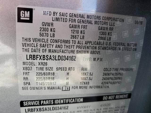 2020 Buick Envision Preferred VIN: LRBFXBSA3LD034162 Lot: 58312474