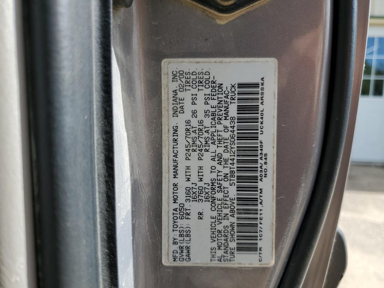 5TBBT4412YS064438 2000 Toyota Tundra Access Cab