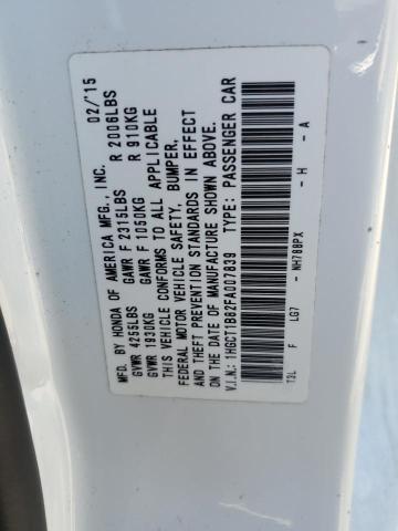 2015 HONDA ACCORD EXL 1HGCT1B82FA007839  61066554