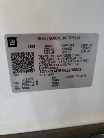 2019 Cadillac Xt5 VIN: 1GYKNARS8KZ238823 Lot: 61319924