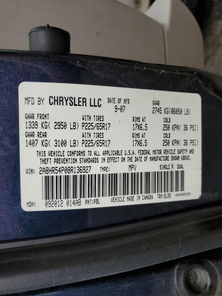 2A8HR54P08R136927 2008 Chrysler Town & Country Touring