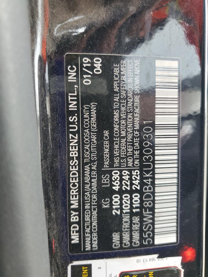 55SWF8DB4KU309301 2019 Mercedes-Benz C 300