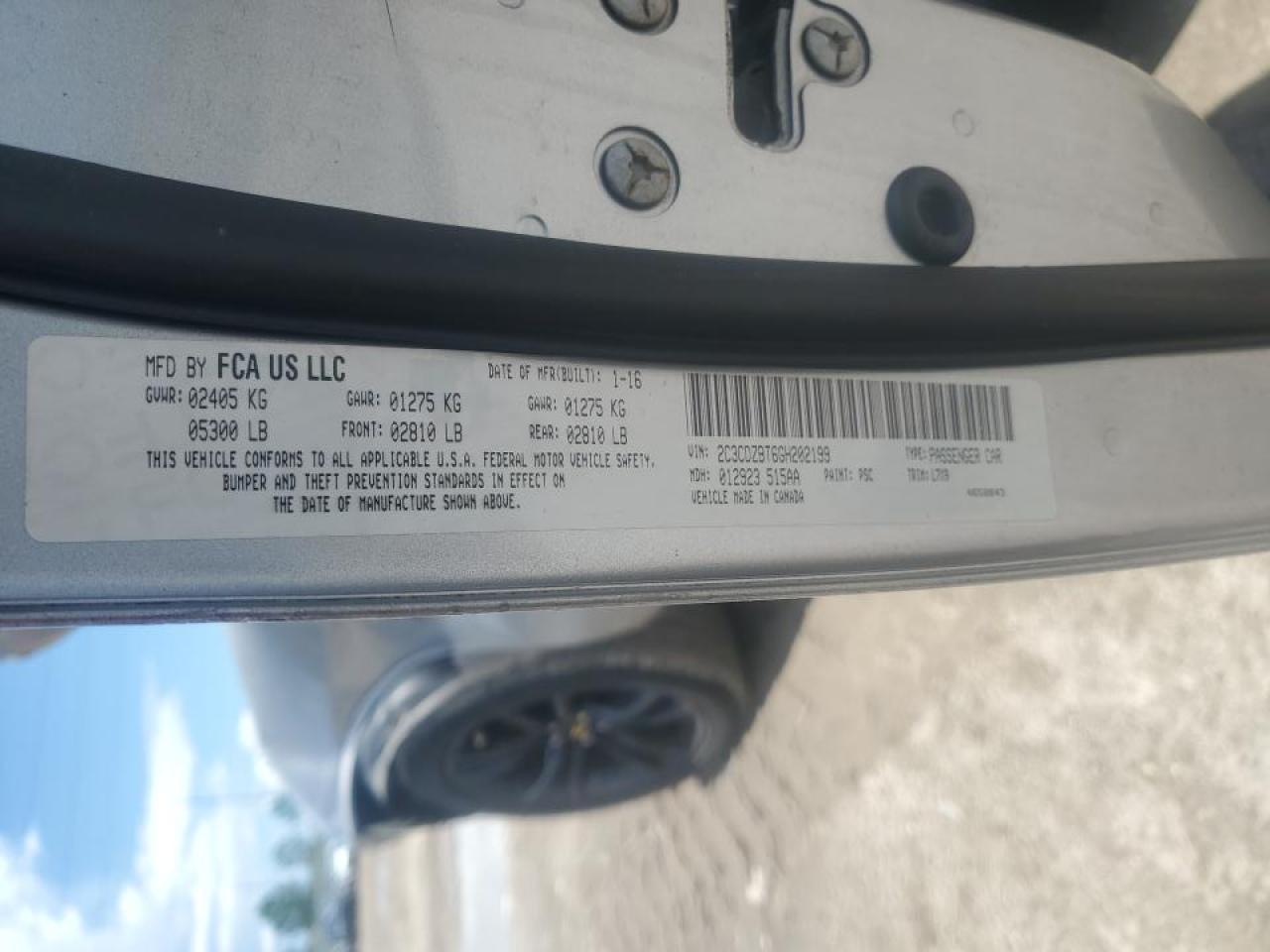 2C3CDZBT6GH202199 2016 Dodge Challenger R/T