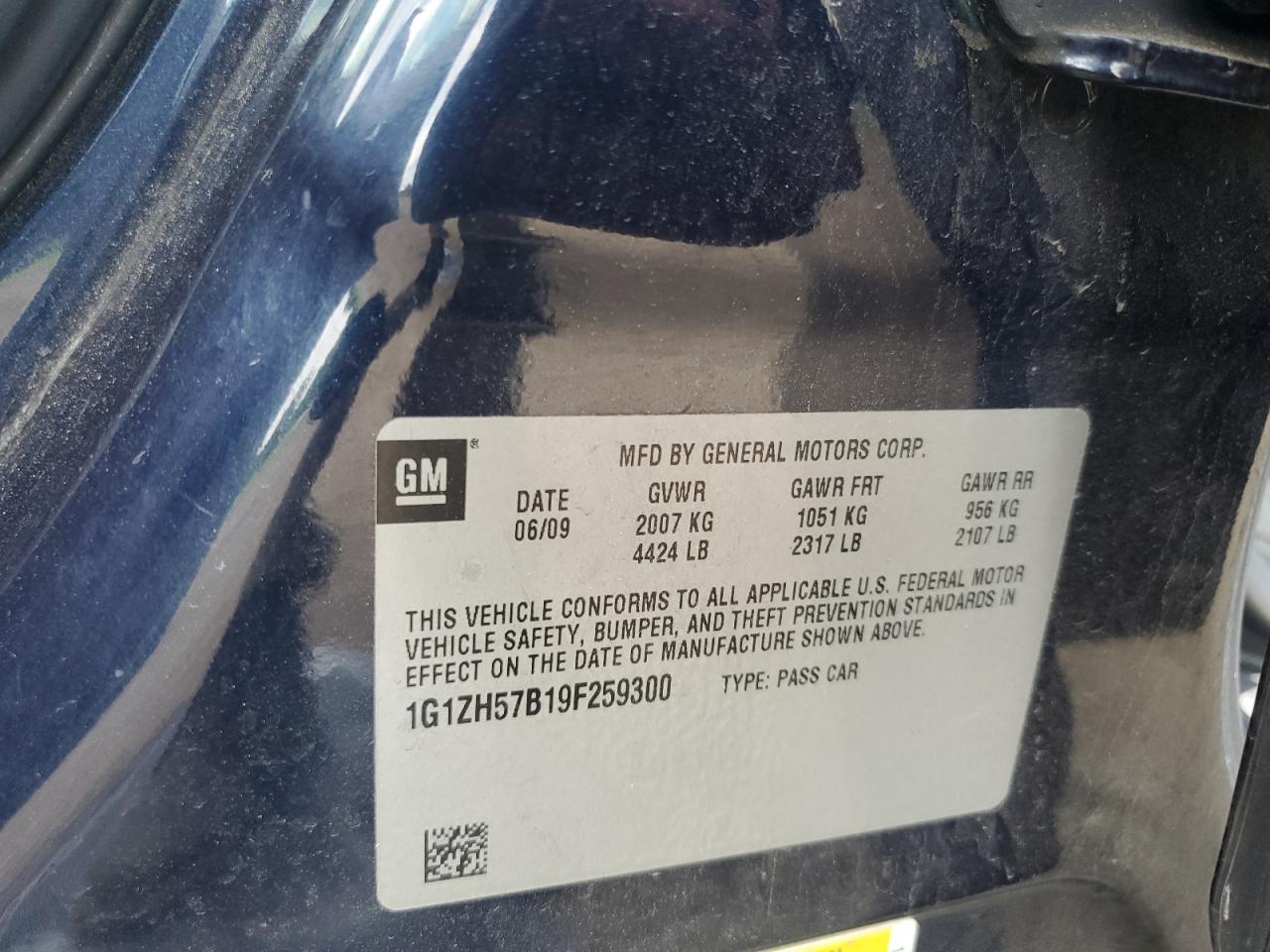 1G1ZH57B19F259300 2009 Chevrolet Malibu 1Lt